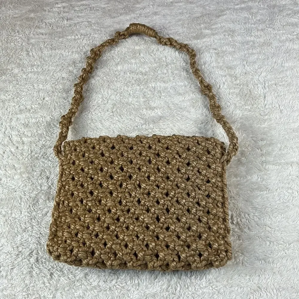Unbranded‎ Macrame rope and wood bead shoulder bag purse - Picture 3 of 7